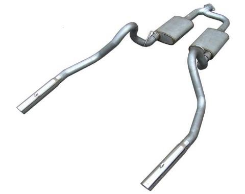 Pypes Cat Back Exhaust System 98-04 Mustang V6 Split Rear Dual Exit 2.5 in Intermediate And Tail Pipe Hardware/Street Pro Muffler/3 in Polished Tips Incl Natural Finish 409 Stainless Steel Exhaust SFM54