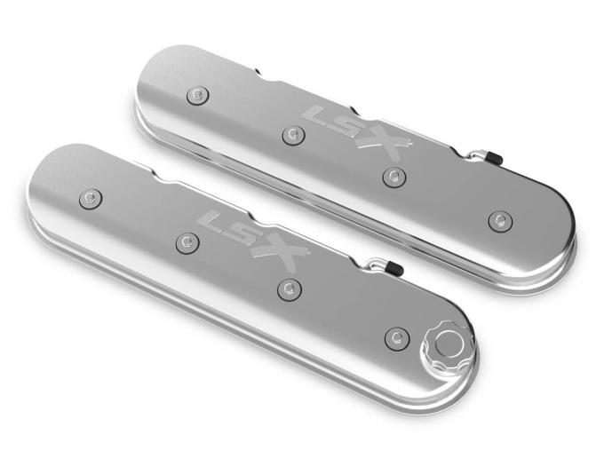 Holley Tall LS Valve Cover with LSX Logo, Polished Finish 241-406