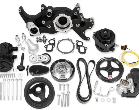 Holley Mid-Mount Complete Accessory Drive System for LT Engines -Black 20-205BK