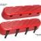 Holley 2-Piece Finned Valve Cover, Gen III/IV LS, Gloss Red Machined 241-184