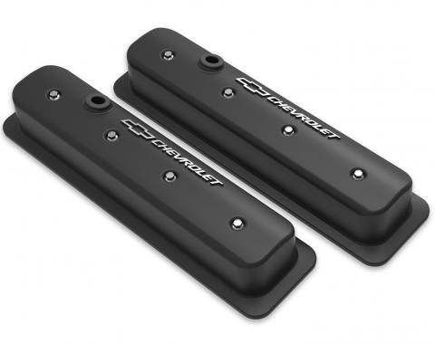 Holley GM Licensed Valve Cover, Muscle Series, SBC, Center Bolt, Satin Black Machined 241-292