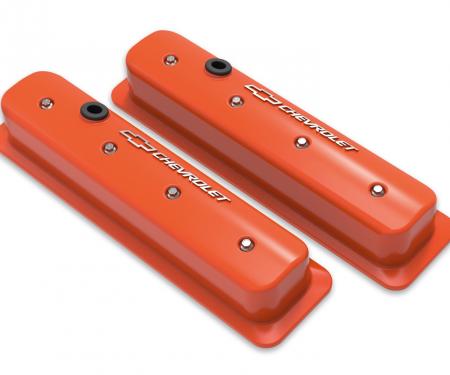 Holley GM Licensed Valve Cover, Muscle Series, SBC, Center Bolt, Factory Orange Machined 241-293
