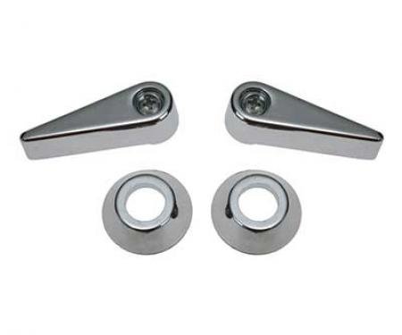 1970 Ford Mustang Seat Latch Handle & Bezel Set