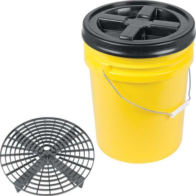 OER Grit Guard Basic Wash System 5 Gallon Yellow Pail with Black Lid K89741