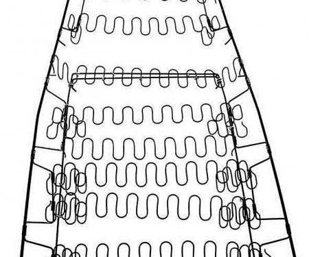 OER 1969-70 Mustang, Cougar, Spring Assembly, Bucket Seat Back, Deluxe, RH or LH, Each 61310L