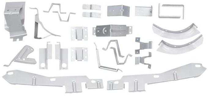 OER 1969-70 Mustang Fastback, Body Bracket Kit, 22 Piece Set, Silver Weld-Thru Coating FBK6970