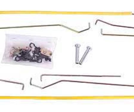 1969-70 Mustang, Deluxe Door Latch & Lock Rod Set, Rods, Brackets, Clips, and Hardware