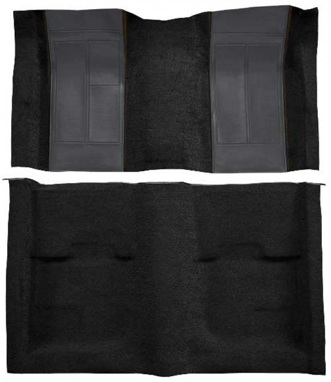 OER 1970 Mustang Mach 1 Passenger Area Nylon Floor Carpet - Black with Gray Inserts A4109A25