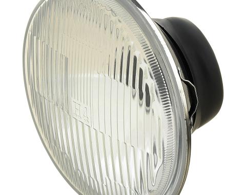 H4 Headlight Assembly, 5-3/4" Diameter Round, Metal Housing, Fluted Glass Lens - H5001, H5006