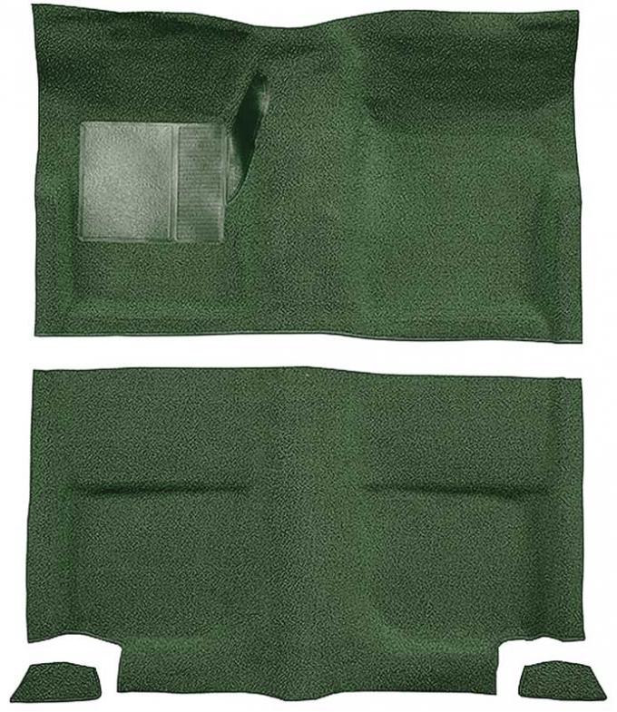 OER 1965-68 Mustang Fastback Passenger Area Nylon Loop Floor Carpet without Fold Downs - Moss Green A4049A19