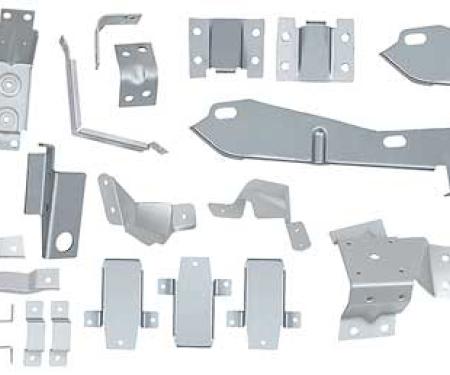 OER 1967-68 Mustang Fastback, Body Bracket Kit, 42 Piece Set, Silver Weld-Thru Coating FBK6768