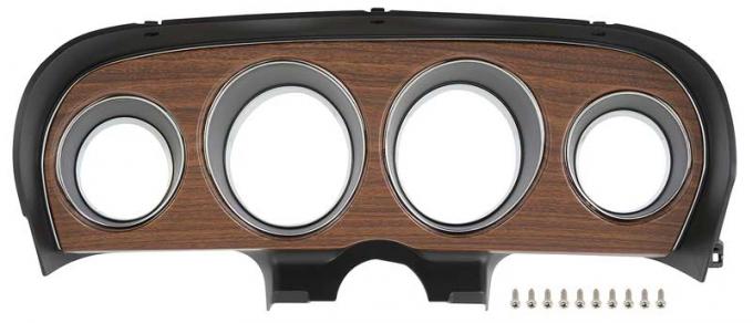 OER 1970 Mustang Deluxe Instrument Gauge Bezel - Woodgrain 10838QW