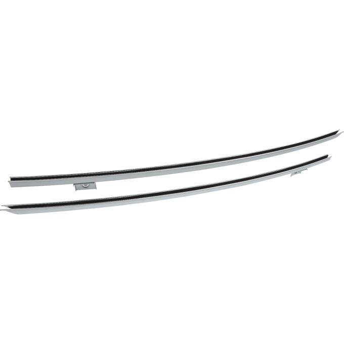1964-66 Ford Mustang, Door Glass Run Channel Set, With Felt Weatherstrips