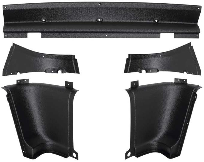 OER 1965-66 Mustang Fastback, Rear Inner Quarter Trim Panel Set, 5 Piece Corner Set 31112C
