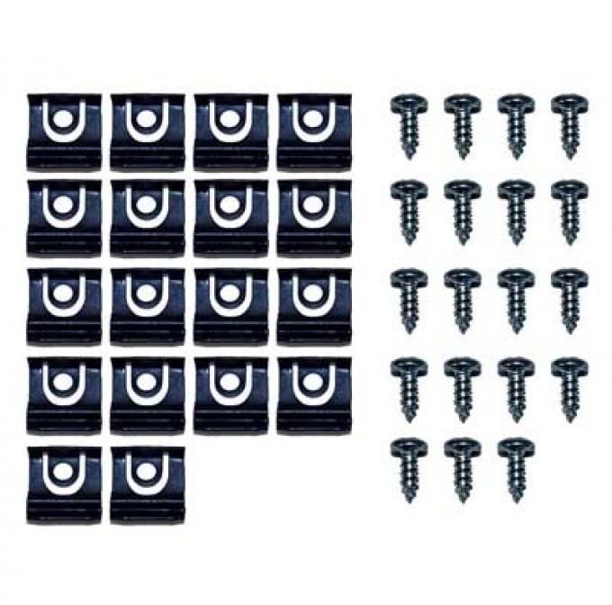 OER 1965-66 Mustang, Rear Window Molding Clip Kit, Coupe, 38 Piece Set HK501