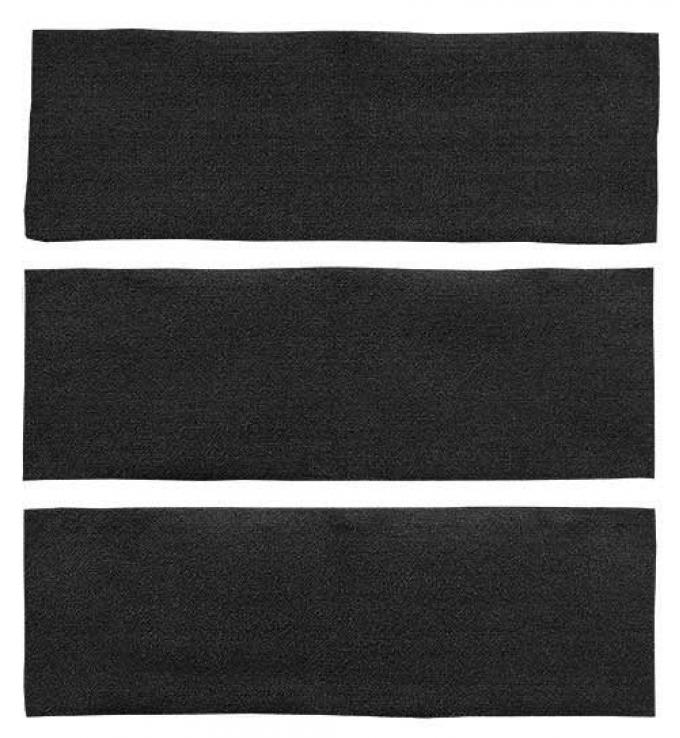 OER 1964-68 Mustang Fastback 3 Piece Fold Down Loop Carpet Set - Black A4038A01