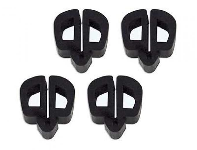 OER 1969-70 Ford Mustang, Hood Side Rubber Bumper Set, Push In Hood Bumper On Fender, Set of 4 16758F4