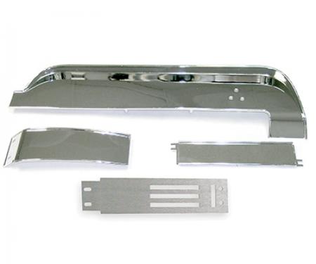 OER 1967 Mustang, Brushed Aluminum Dash Panel Trim Kit, w/Deluxe Interior, w/o AC, 4 Piece Set *04400H