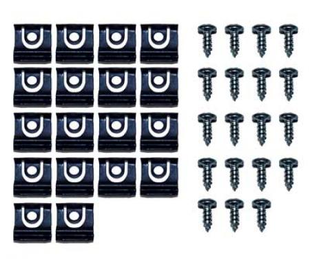 OER 1965-66 Mustang, Rear Window Molding Clip Kit, Coupe, 38 Piece Set HK501