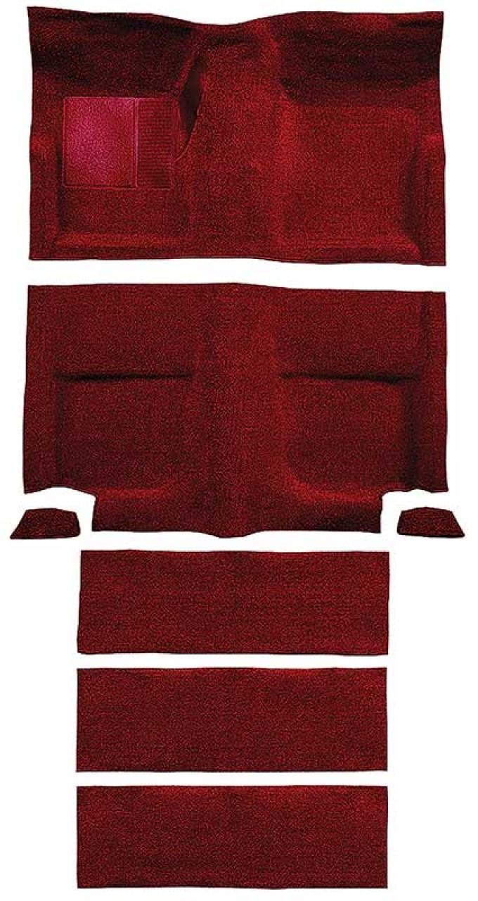 OER 1965-68 Mustang Fastback Nylon Loop Floor Carpet with Fold Downs - Maroon A4099A15
