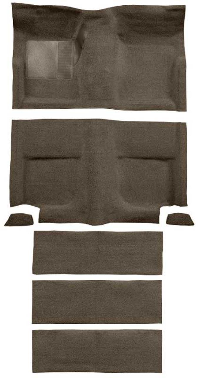 OER 1965-68 Mustang Fastback Loop Carpet with Fold Downs and Mass Backing - Parchment A4102B07