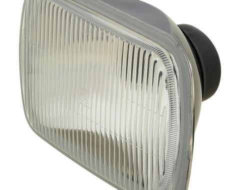 H4 Headlight Assembly, 5" x 7" (142mm x 200mm), Polymer Housing, Fluted Glass Lens