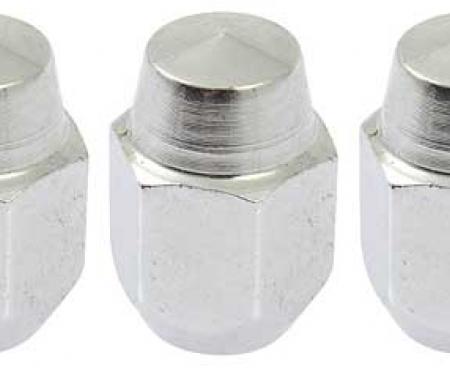 OER 1964-73 Mustang , Acorn Lug Nut , Chrome , 1-1/4" Tall , OE Style , 5 Piece Set 1012H