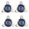 OER 1965-66 Ford, Deluxe Wire Wheel Spinner Cap Set, Blue *1130-4S