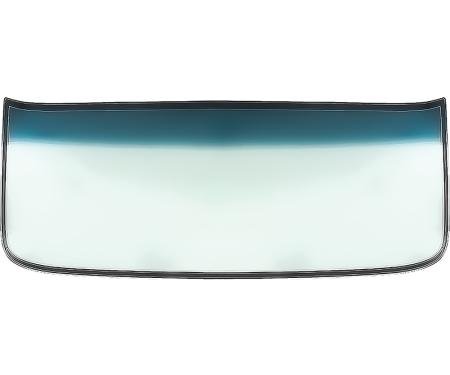 OER 1964-68 Ford Mustang, Front Windshield Glass, Flush Mount, No Molding Needed, Light Green Tint With Blue/Green Shade FM654T