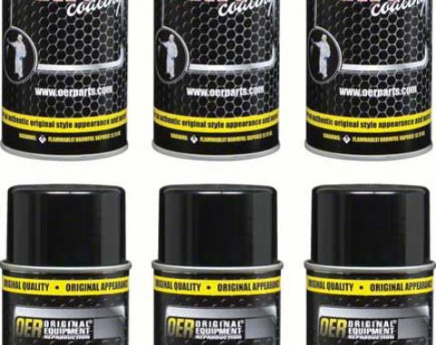 OER "Factory Black" Semi Gloss Black Paint Case of 6 - 16 Oz Aerosol Cans *K89593