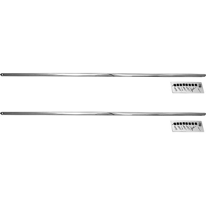 1969 Mustang, Rocker Panel Moldings, with Hardware, Pair