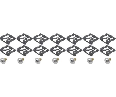 Redline Restomotive® 1971-1973 Ford Mustang Fastback 21 Piece Rear Window Molding Clip Kit