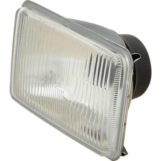 H4 Headlight Assembly, 4" x 6" Rectangular, Metal Housing, Fluted Glass Lens - H4651, H4656
