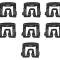 1967-68 Mustang Coupe 7 Piece Rear Window Lower Molding Push-On Clip Set