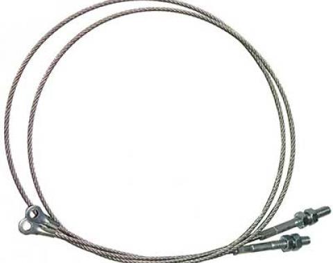 OER 1964-65 Mustang Convertible Top Side Cables - Early 1965 (Stud Type) 52806A