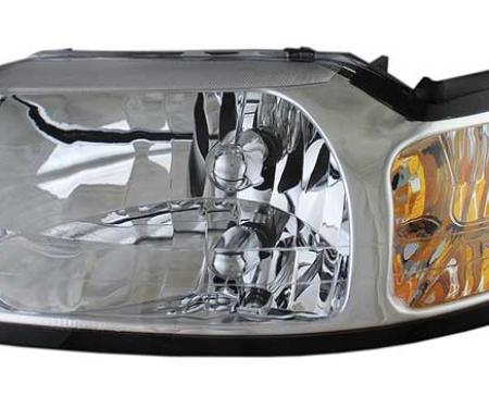 OER 1999-04 Mustang, Headlamp Assemblies, Chrome Housing With Clear Lens & Amber Reflector 94L083