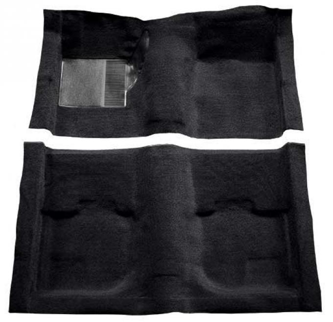 OER 1969-70 Mustang Fastback Passenger Area Nylon Loop Carpet without Fold Downs - Black A4051A01