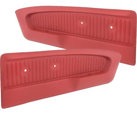 1965-66 Ford Mustang, Deluxe Pony Vinyl Door Panels, 1965 Red