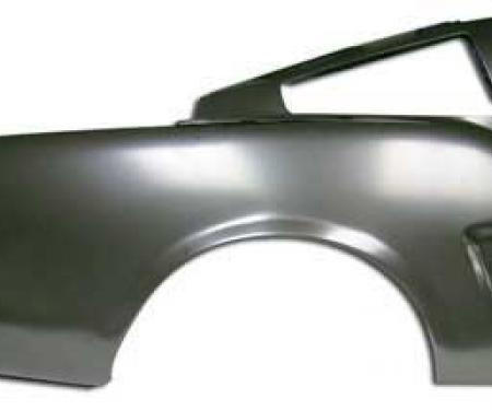 1965-66 Ford Mustang, Complete Rear Quarter Panel, Fastback, with Tail Light Mounting Bracket, 1 Piece Design, RH