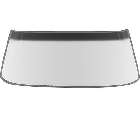OER 1969-70 Mustang Fastback, Front Windshield Glass, Flush Mount, No Molding Needed, Gray Tint With Dark Gray Shade FM738Y