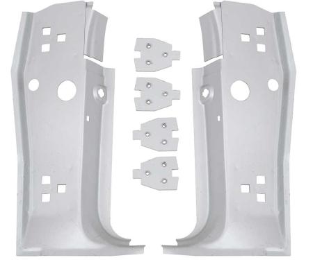 1969-70 Mustang, A-Pillar Panel Set, 6 Piece Set, with Silver Weld Thru Coating