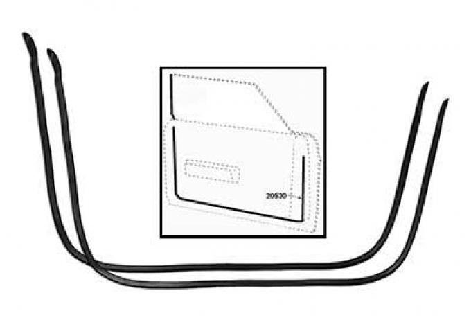OER 1964-66 Ford Mustang, Door Frame Weatherstrips, RH and LH, Pair 20530C