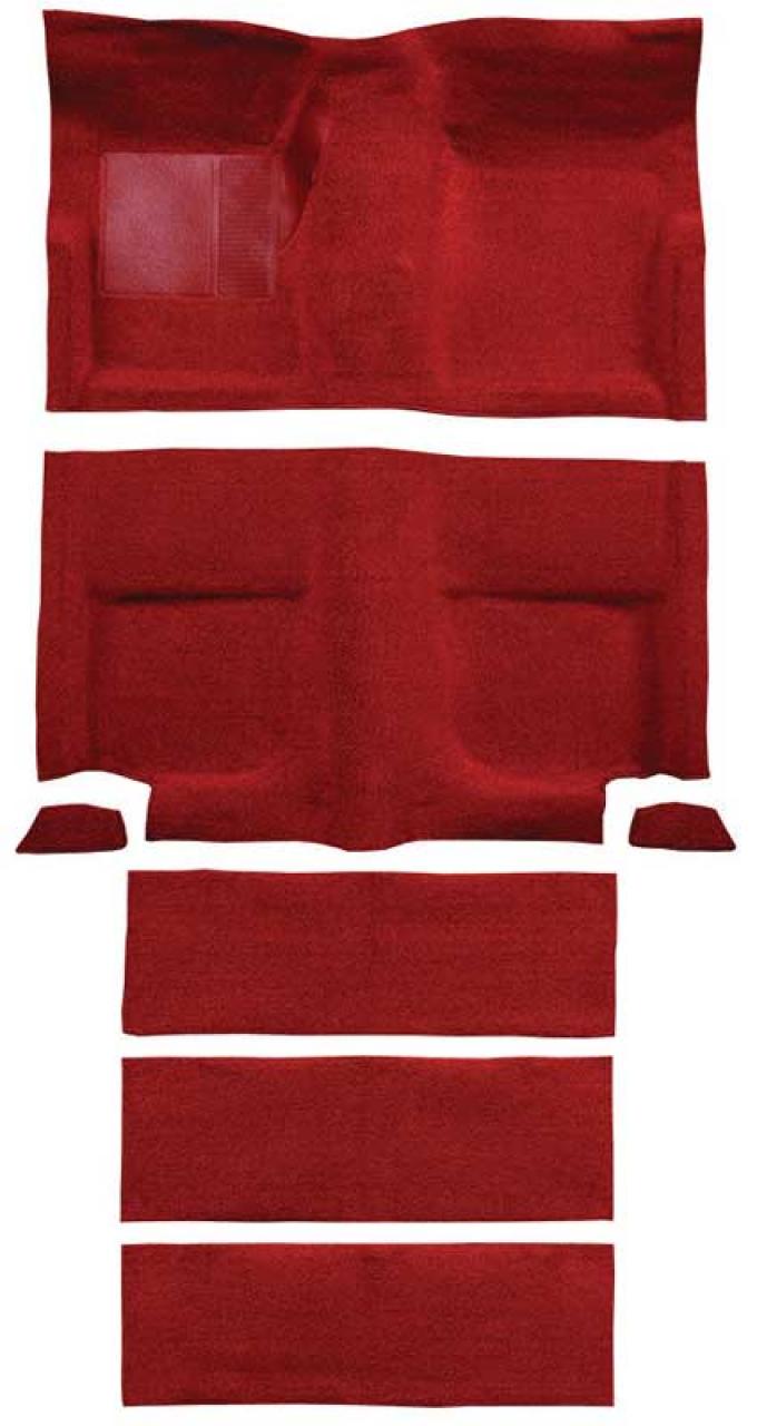 OER 1965-68 Mustang Fastback Loop Floor Carpet With Fold Downs - Red A4102A02