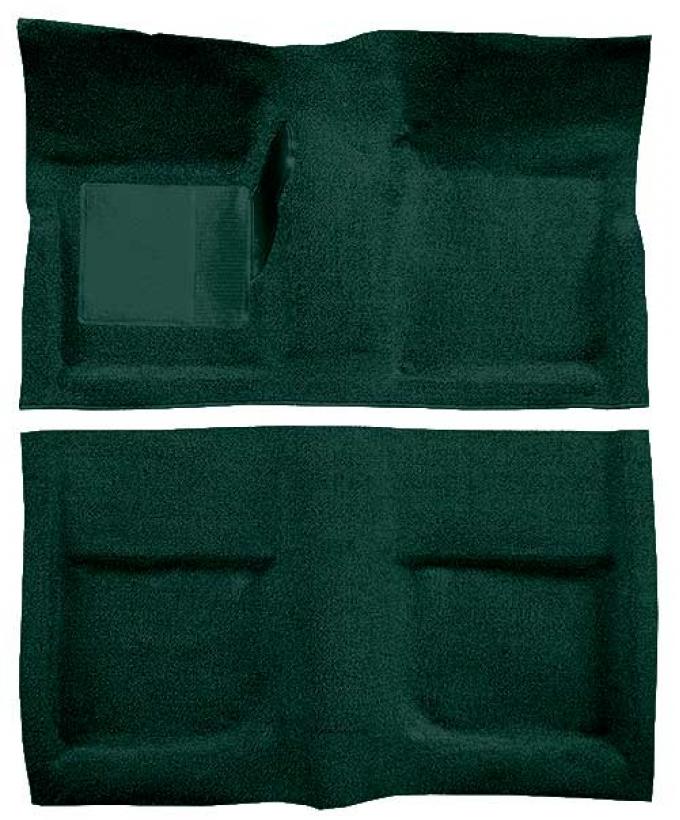 OER 1965-68 Mustang Coupe Passenger Area Loop Floor Carpet with Mass Backing - Dark Green A4040B13