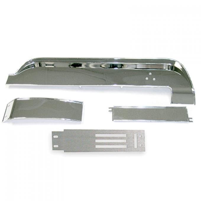 OER 1967 Mustang, Brushed Aluminum Dash Panel Trim Kit, w/Deluxe Interior, w/o AC, 4 Piece Set *04400H