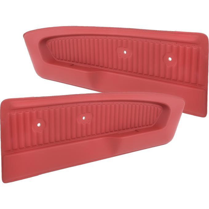 1965-66 Ford Mustang, Deluxe Pony Vinyl Door Panels, 1965 Red