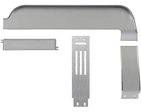 OER 1967 Mustang, Dash Panel Trim Kit, Brushed Aluminum, With Deluxe Interior, w/o AC, 4 Piece Set *04400H