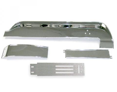 OER 1967 Mustang, Brushed Aluminum Dash Panel Trim Kit, w/Deluxe Interior, w/o AC, 4 Piece Set *04400H