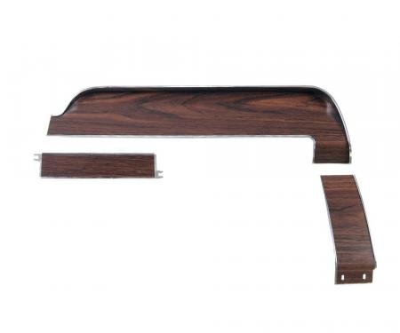 OER 1968 Mustang 3 Piece Metal Back Woodgrain Dash Trim Set DTK4