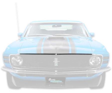 OER 1970 Mustang, Front Hood Molding, Polished Aluminum, with Hardware 16856DR